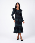 Emeraude - long sleeve midi dress