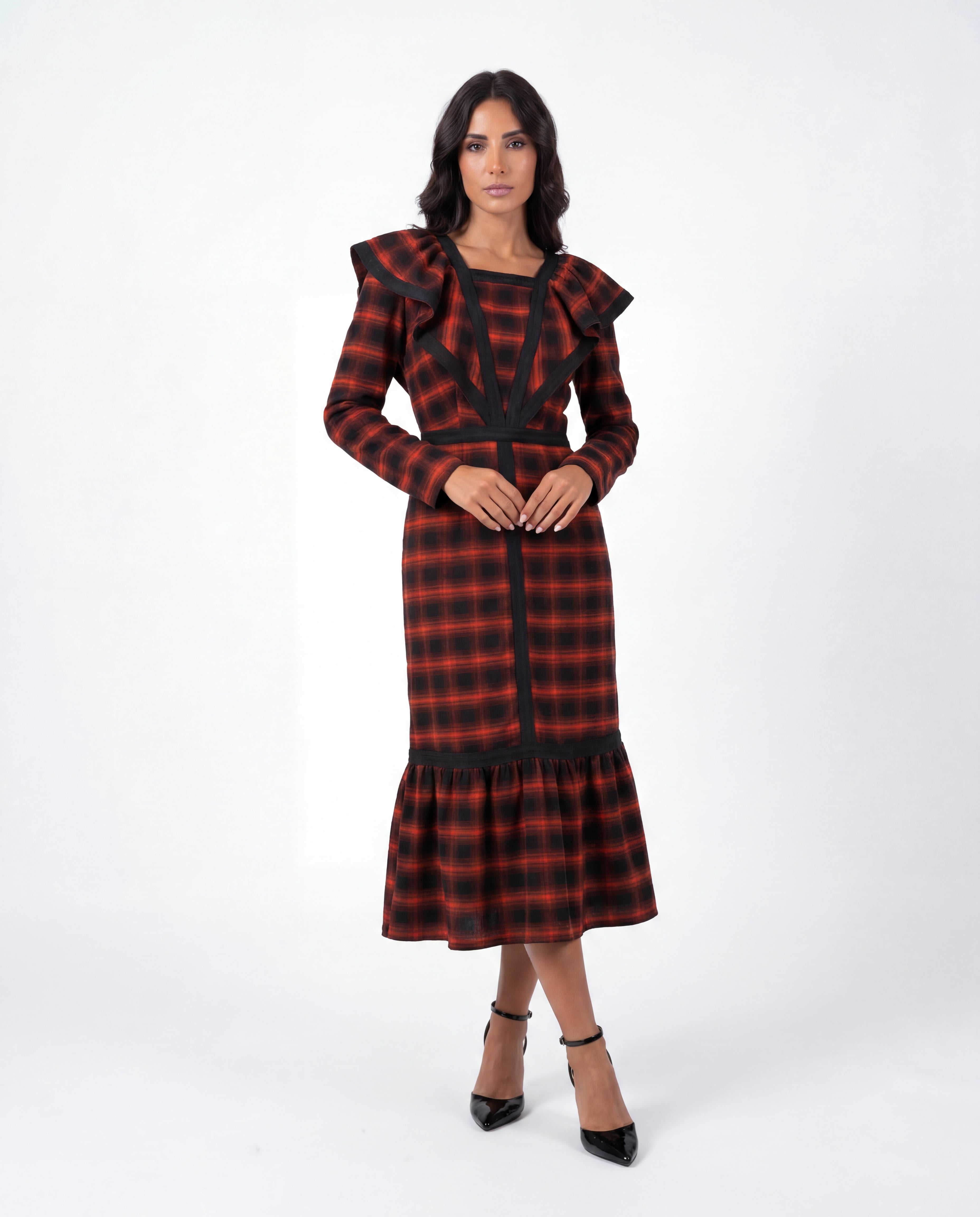 Emeraude - long sleeve midi dress