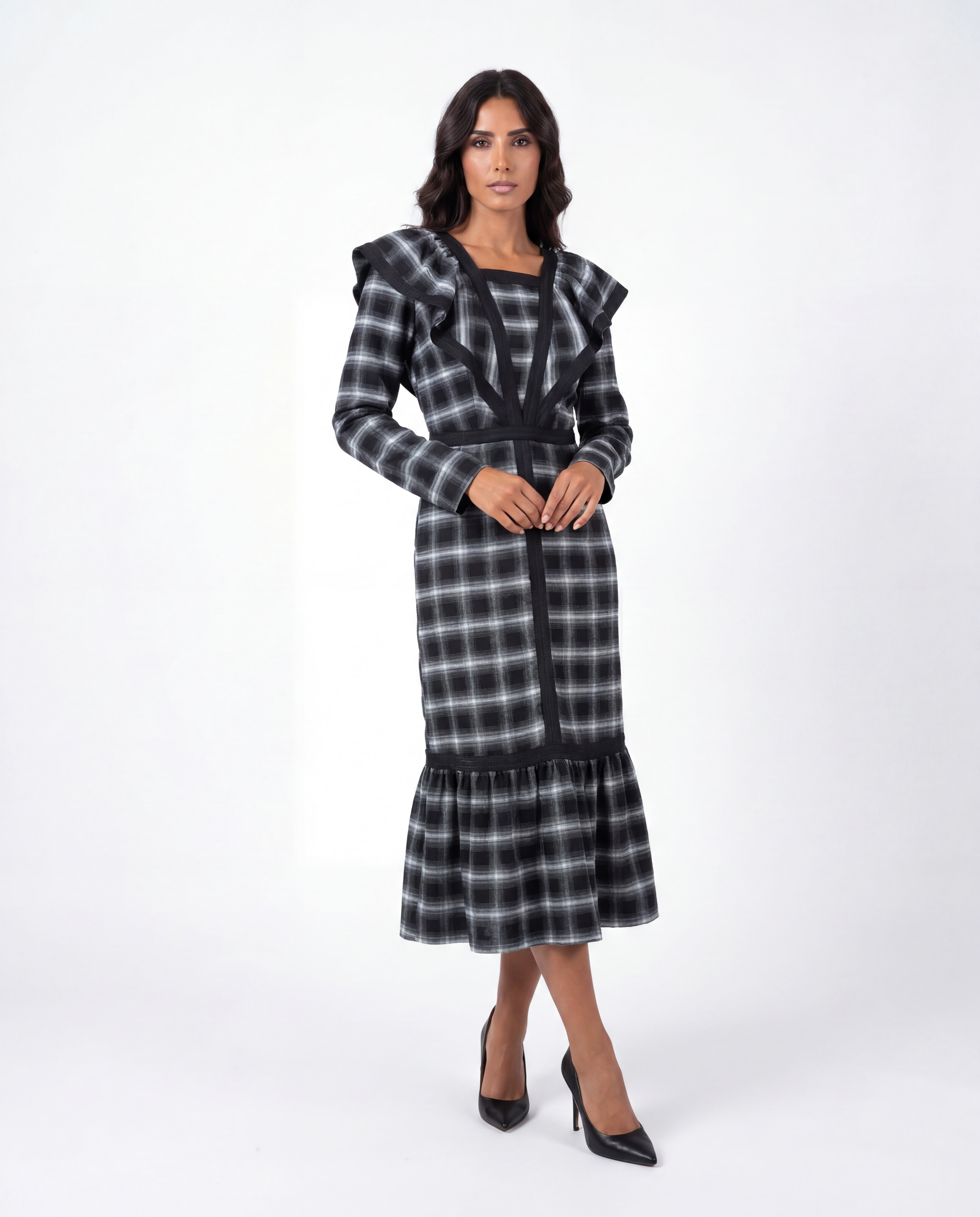 Emeraude - long sleeve midi dress
