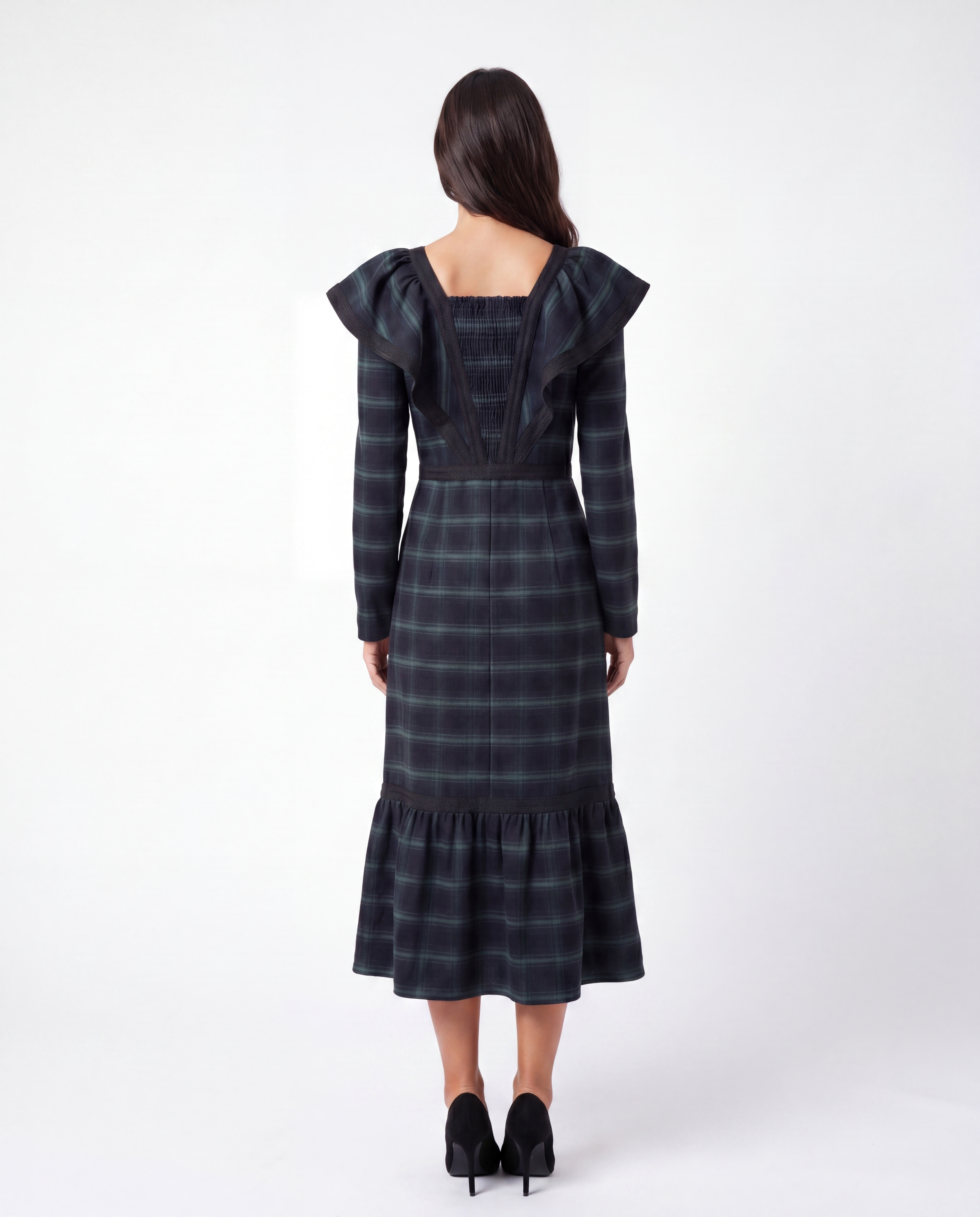 Emeraude - long sleeve midi dress