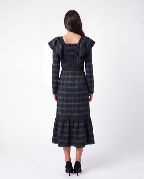Emeraude - long sleeve midi dress