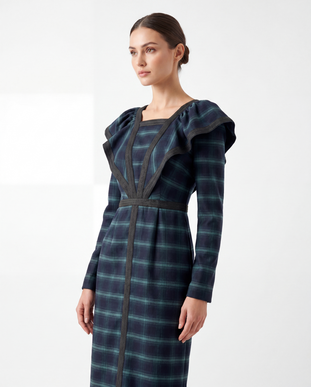 Emeraude - long sleeve midi dress