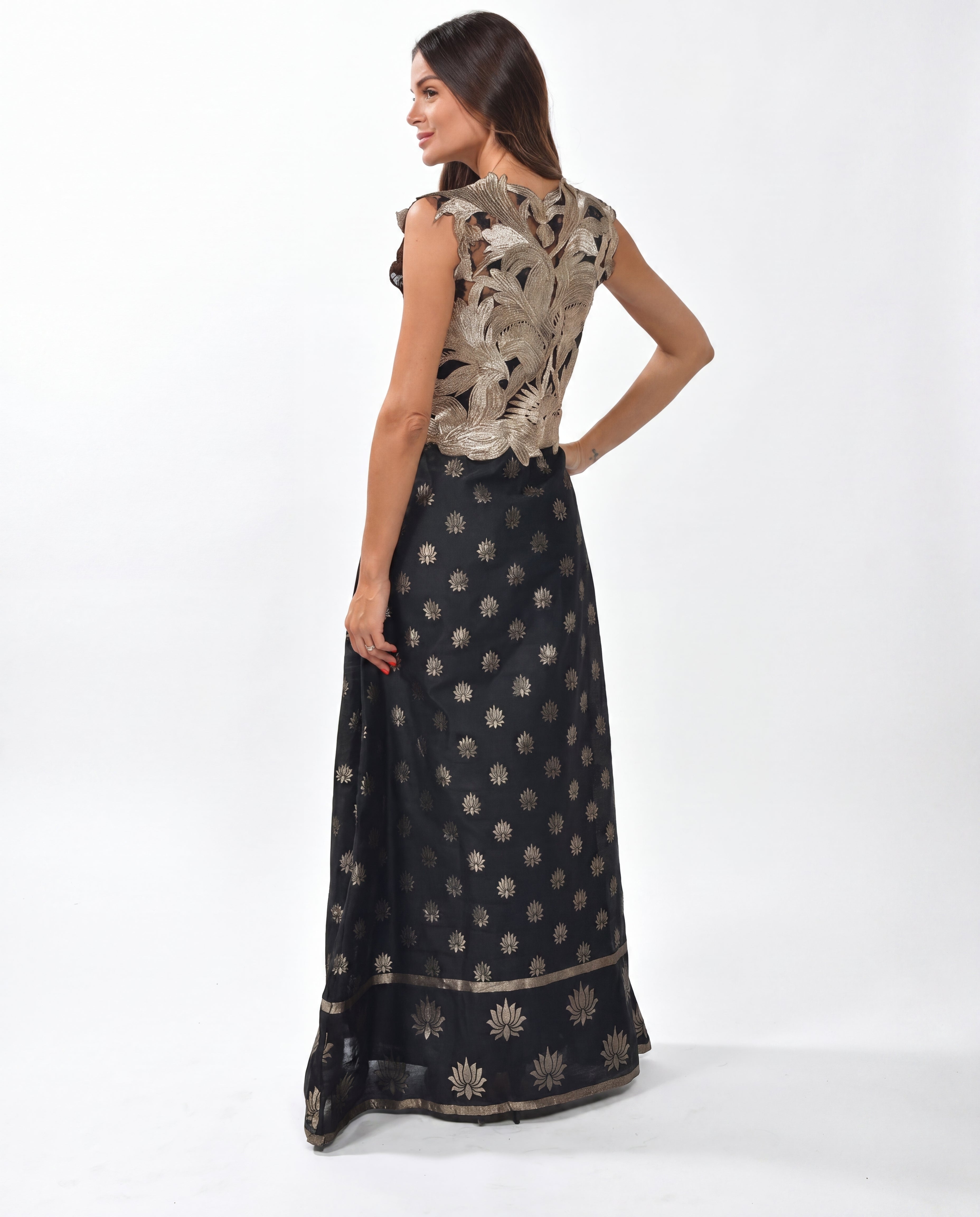 Lauria - Jacquard maxi dress