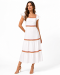 Mariluz - Short sleeve maxi dress white