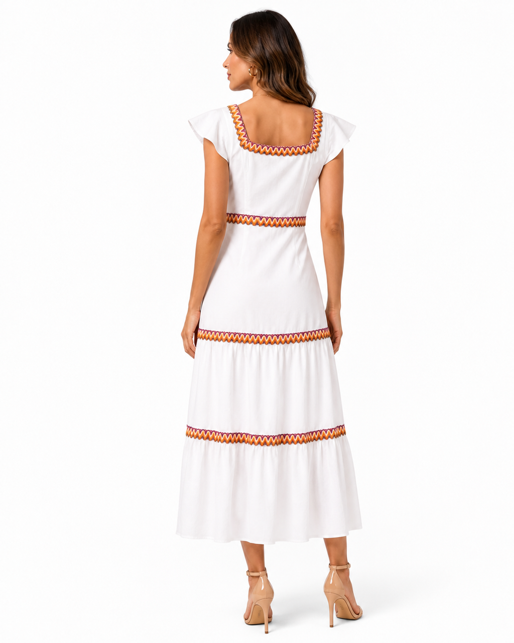 Mariluz - Short sleeve maxi dress white