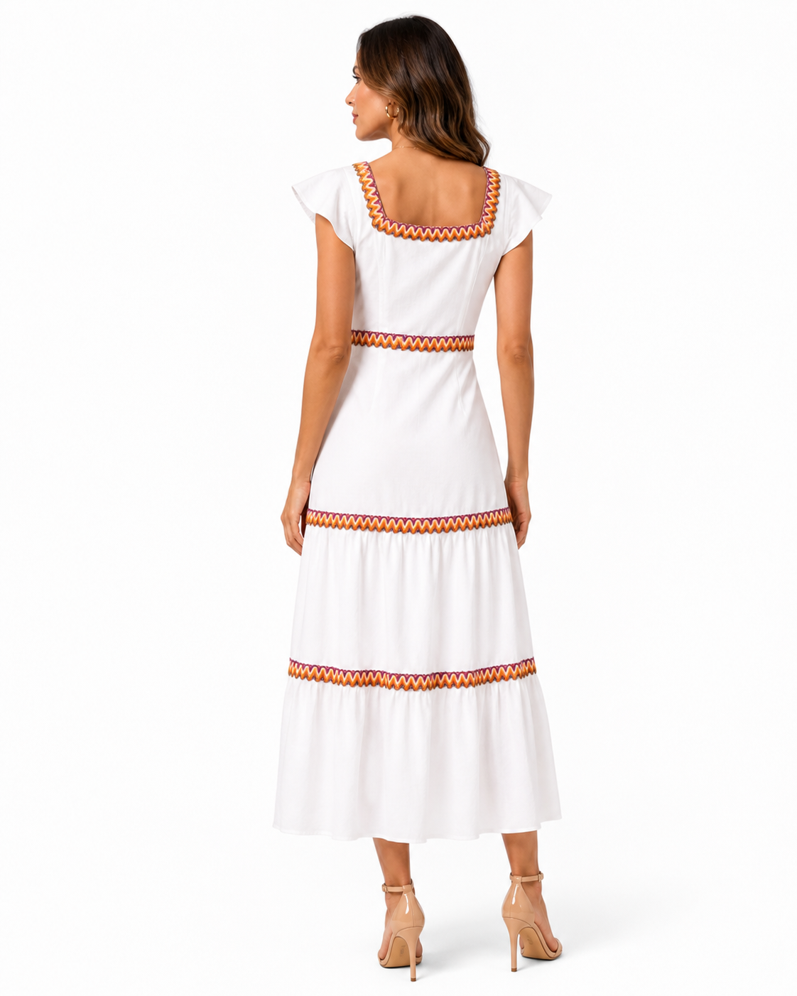 Mariluz - Short sleeve maxi dress white