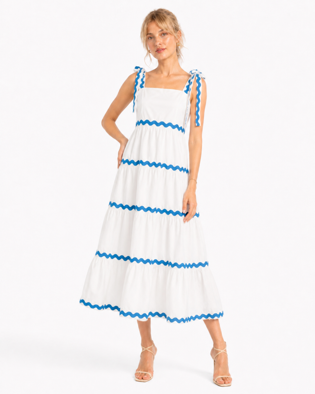 Naxos - short sleeve cotton maxi dress