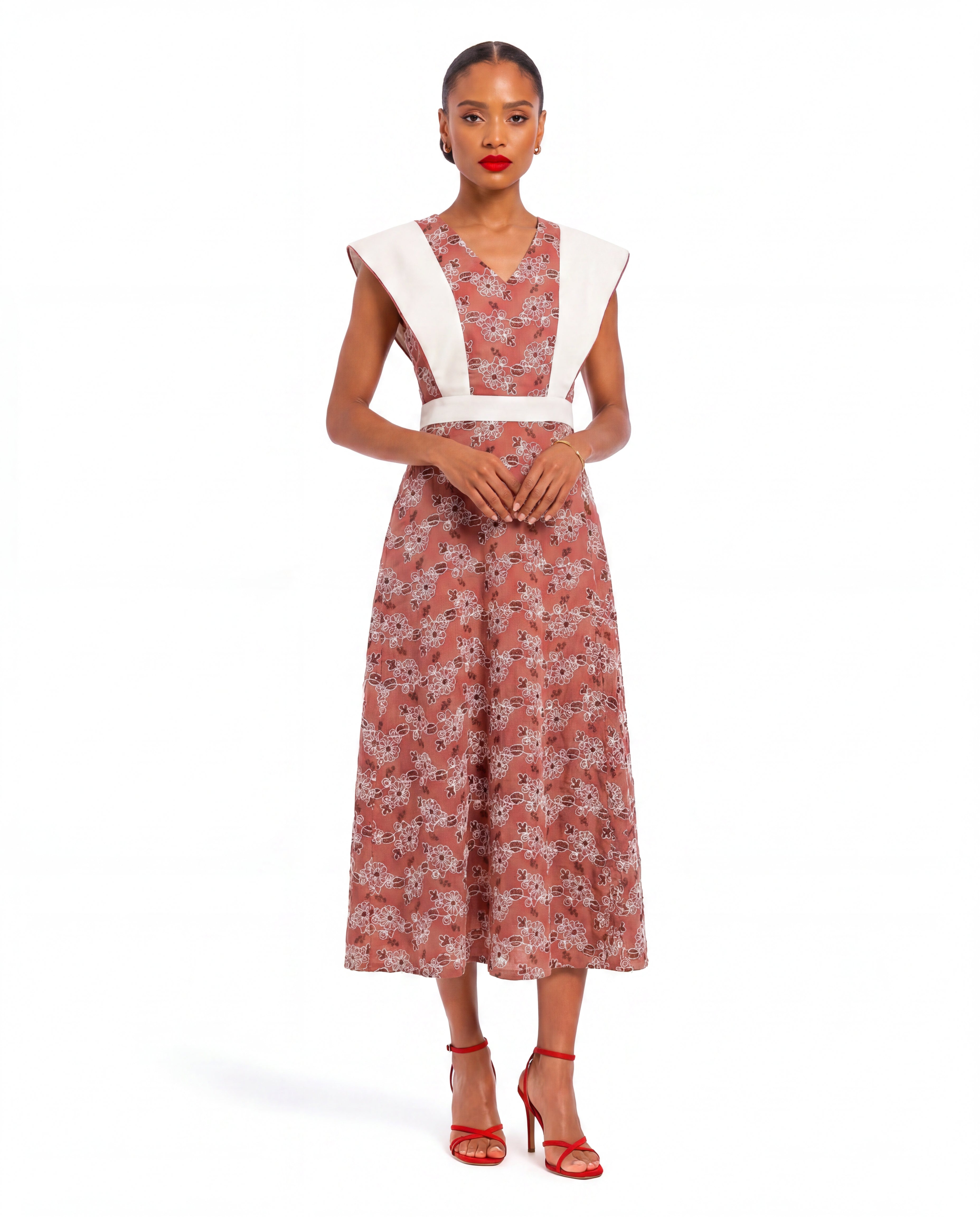 Lidia - embroidered midi dress