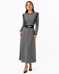 Valentina - Grey long sleeve maxi dress
